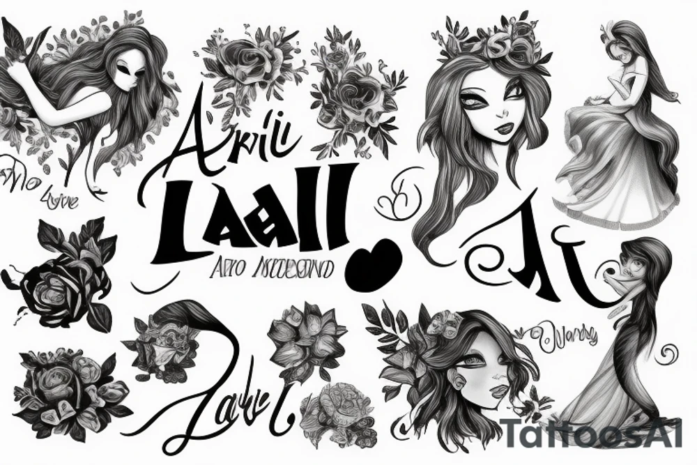 my children names
Ariel
Lavie
Aria tattoo idea