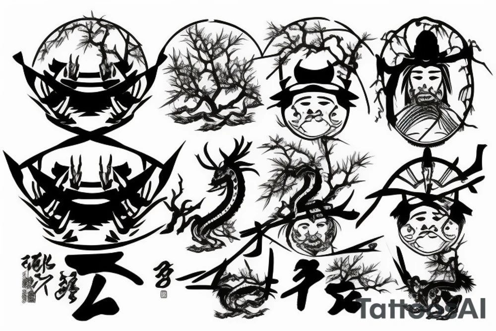 samurai waiting under the tree and japan dragon tattoo idea samurai waiting under the tree and japan dragon tattoo idea