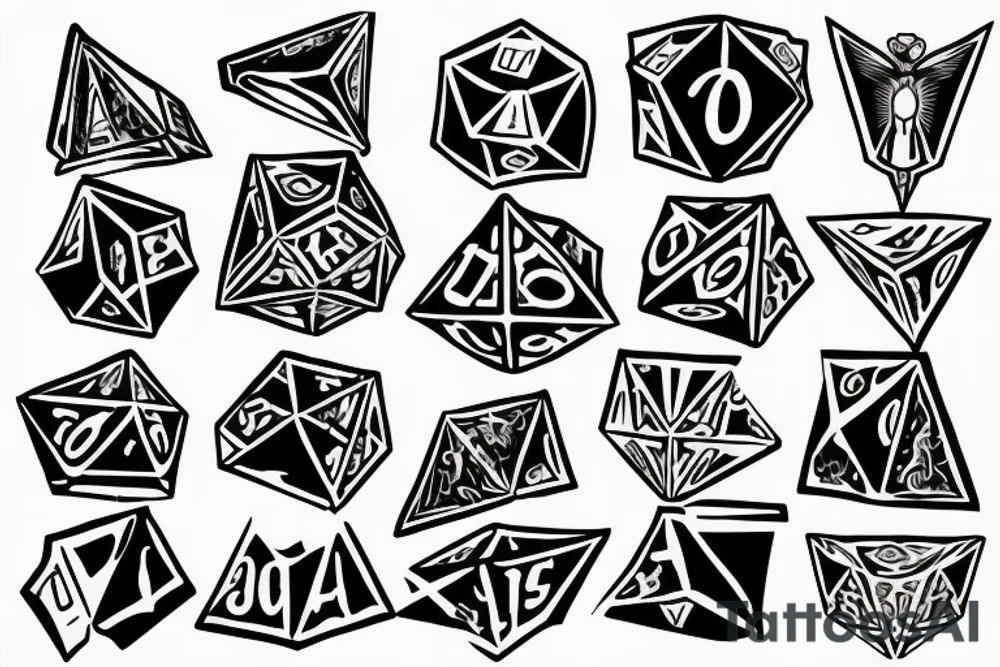 2 dice with one being a devil and one being an angel tattoo idea