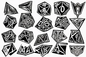 2 dice with one being a devil and one being an angel tattoo idea