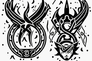 2 dice with one being a devil and one being an angel tattoo idea