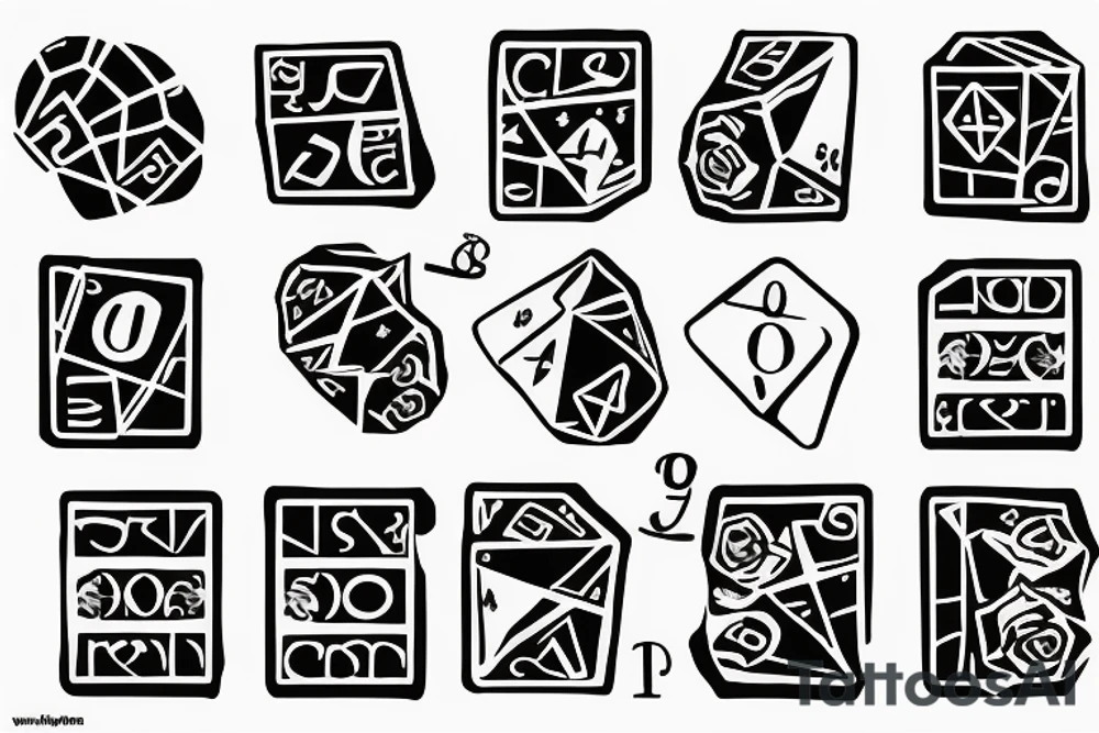 2 dices being rolled tattoo idea