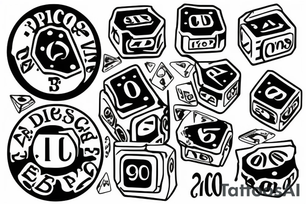 2 dices being rolled tattoo idea