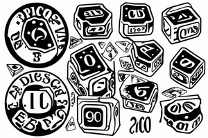 2 dices being rolled tattoo idea