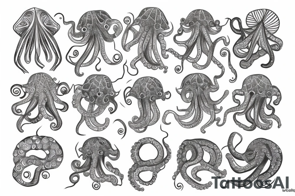 octopus in geometric tattoo idea