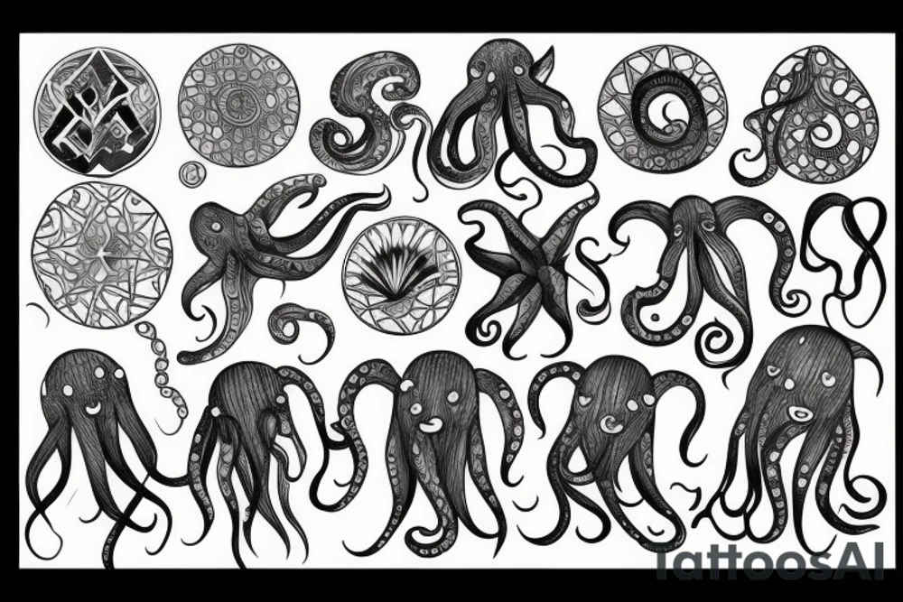 octopus in geometric tattoo idea