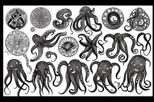 octopus in geometric tattoo idea