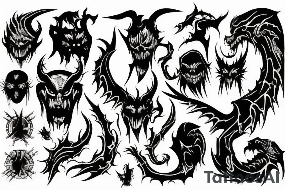 Demon, scary tattoo idea