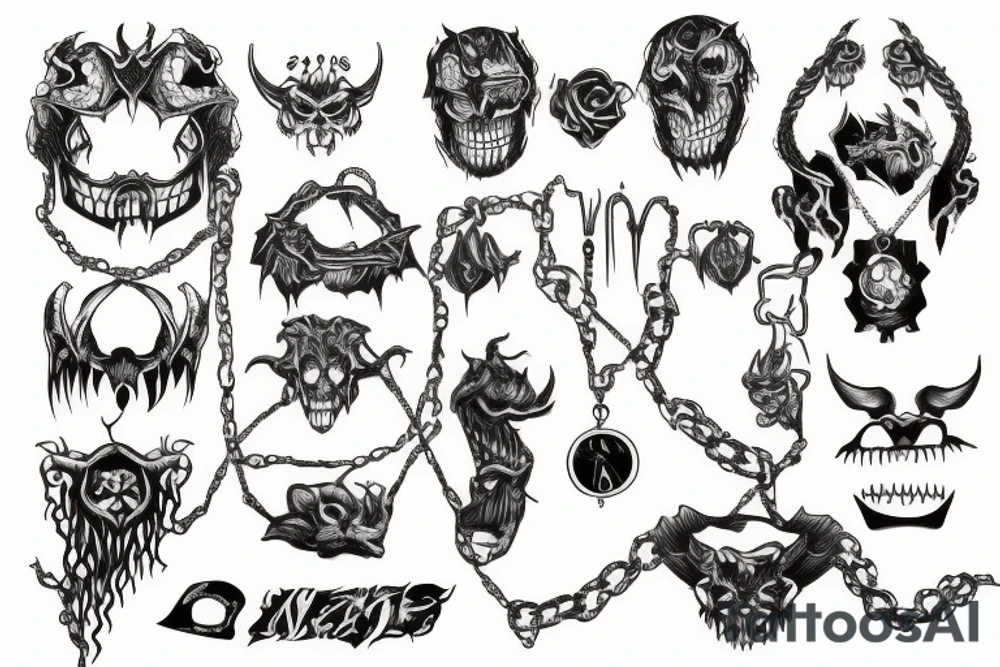 Demon chains tattoo idea