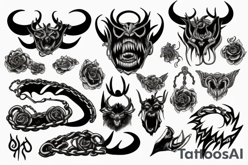 Demon chains tattoo idea