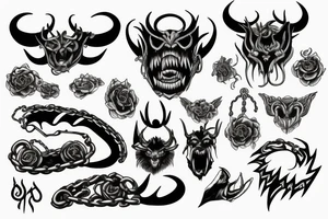 Demon chains tattoo idea