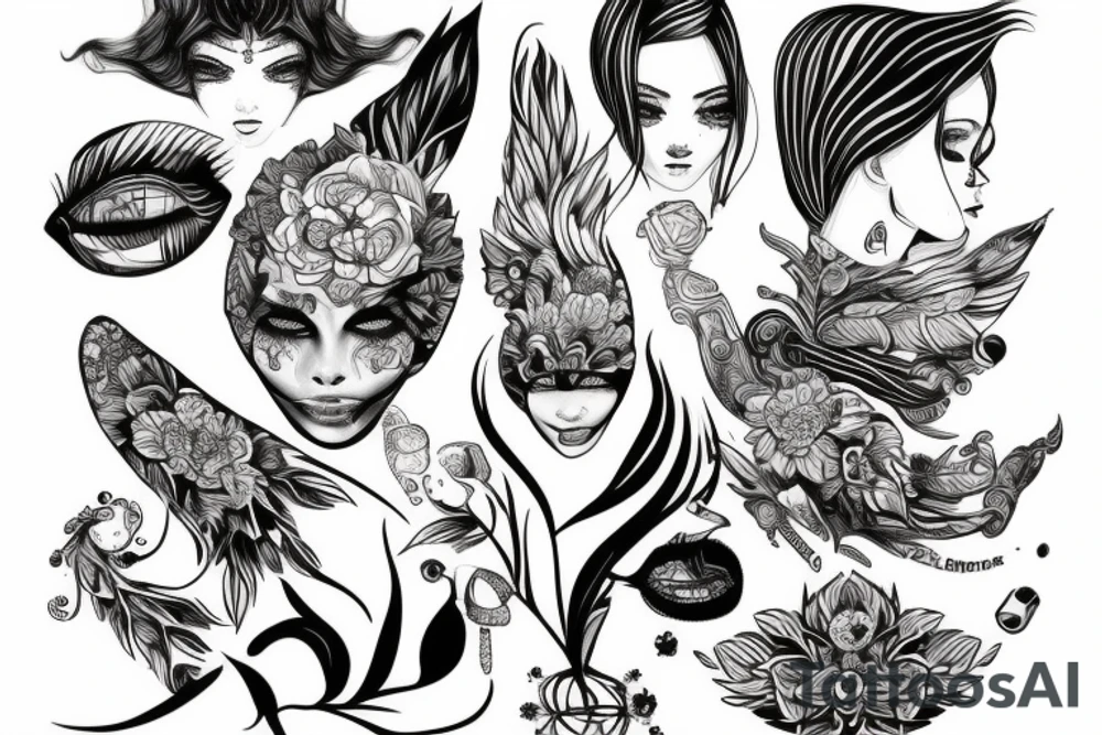 idący tygrys z niebieskimi oczami tattoo idea