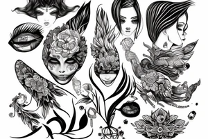 idący tygrys z niebieskimi oczami tattoo idea