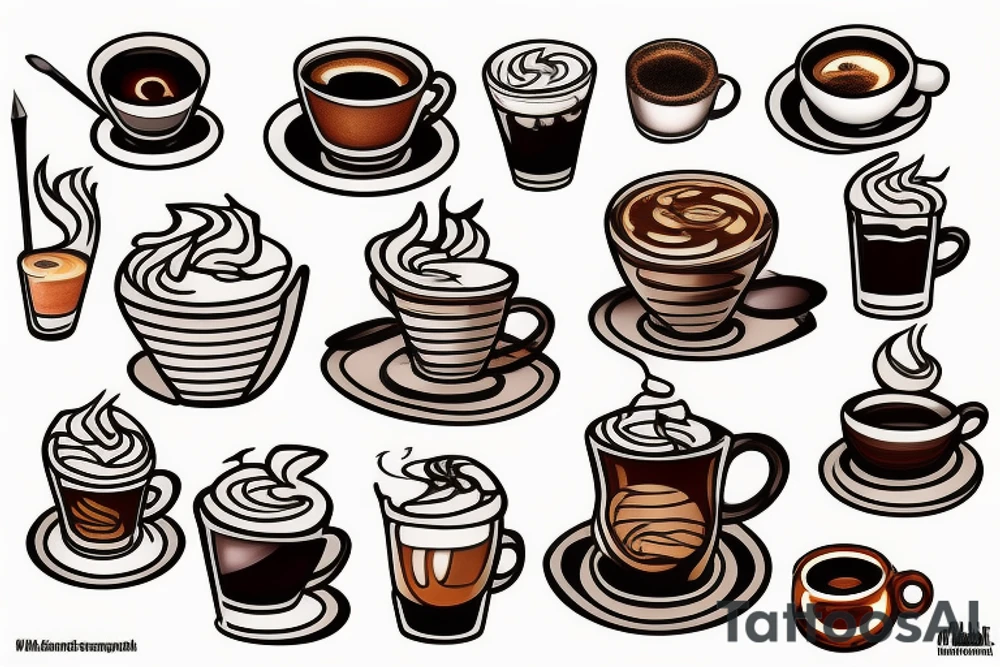 Coffee latte espresso tattoo idea