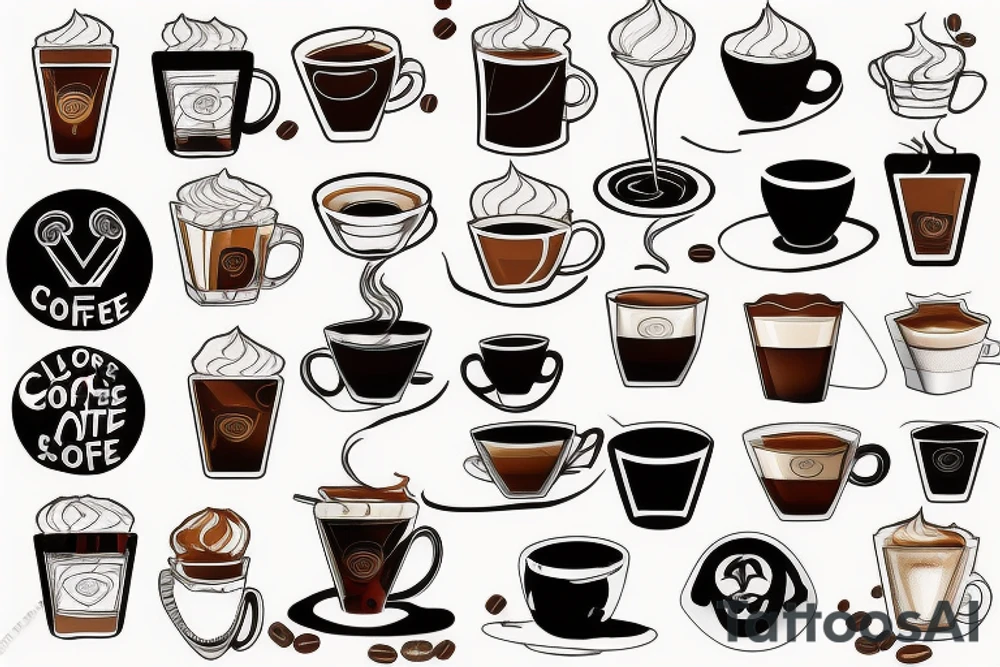 Coffee latte espresso tattoo idea