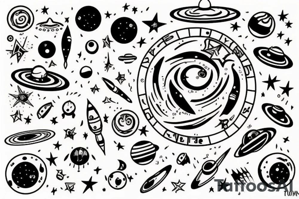 Space kosmos tattoo idea