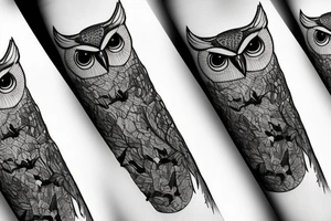 owl in the forest tattoo idea