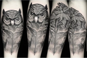 owl in the forest tattoo idea
