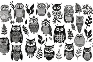 owl in the forest tattoo idea