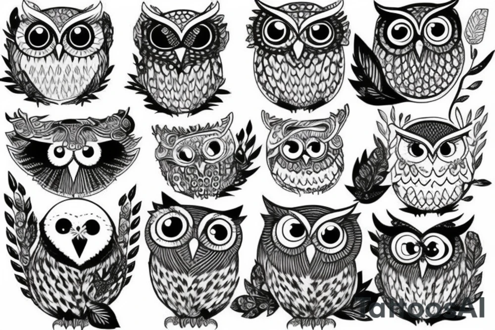 owl in the forest tattoo idea