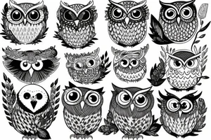 owl in the forest tattoo idea