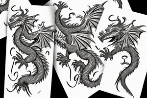 dragon with flowers upper arm tattoo idea