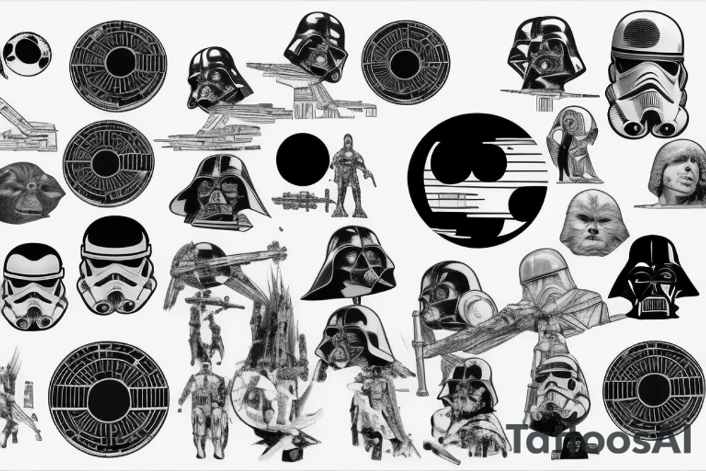 death star, star wars tattoo idea