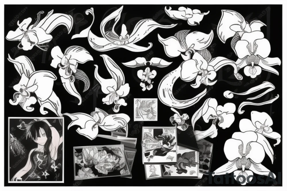Airplane with orchid tattoo idea