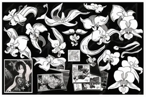 Airplane with orchid tattoo idea