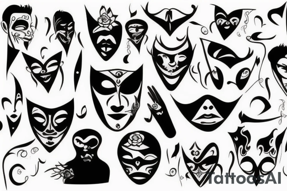 Theatre mask tattoo idea
