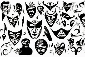 Theatre mask tattoo idea
