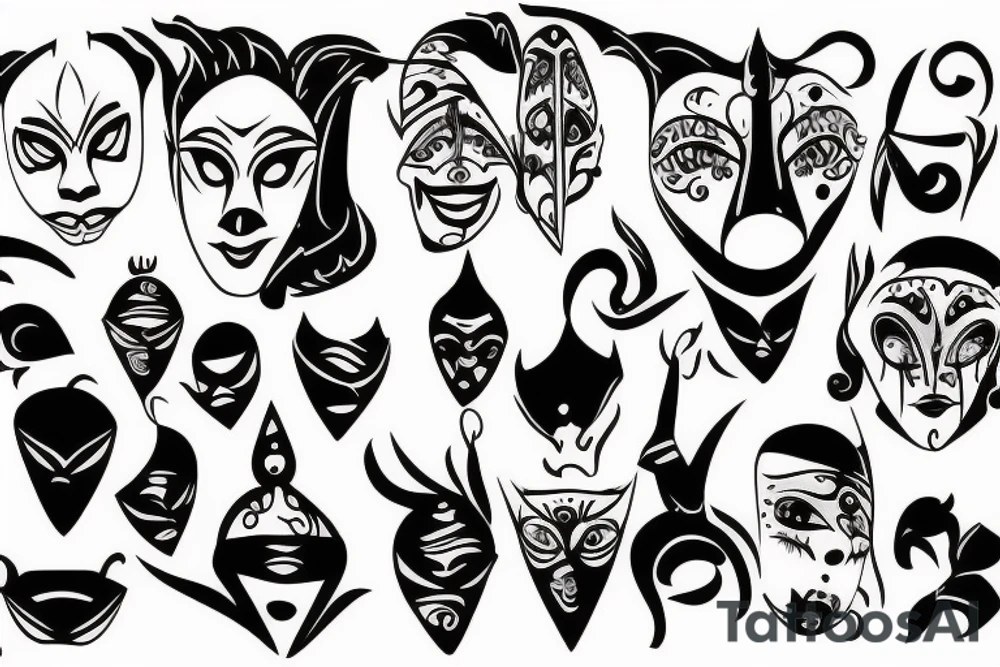 Theatre mask tattoo idea