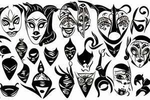 Theatre mask tattoo idea