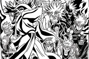 naruto inside kurama surrounded by
god of war tattoo idea
