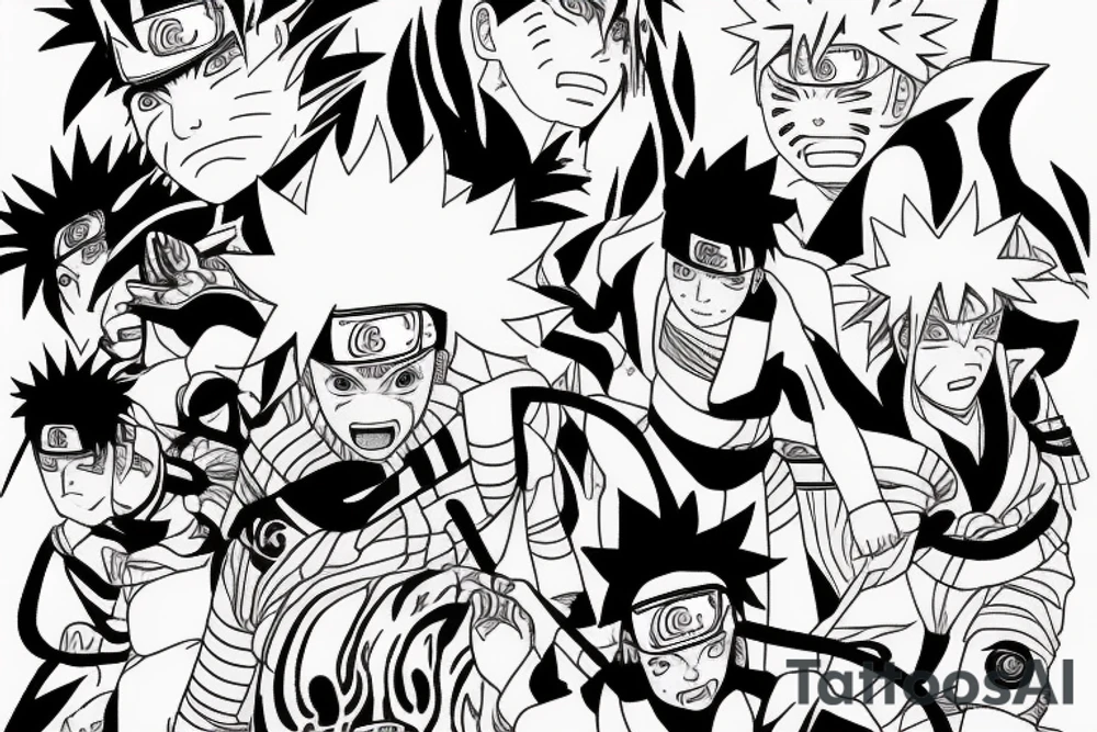 naruto inside kurama surrounded by
god of war tattoo idea