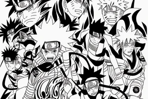 naruto inside kurama surrounded by
god of war tattoo idea
