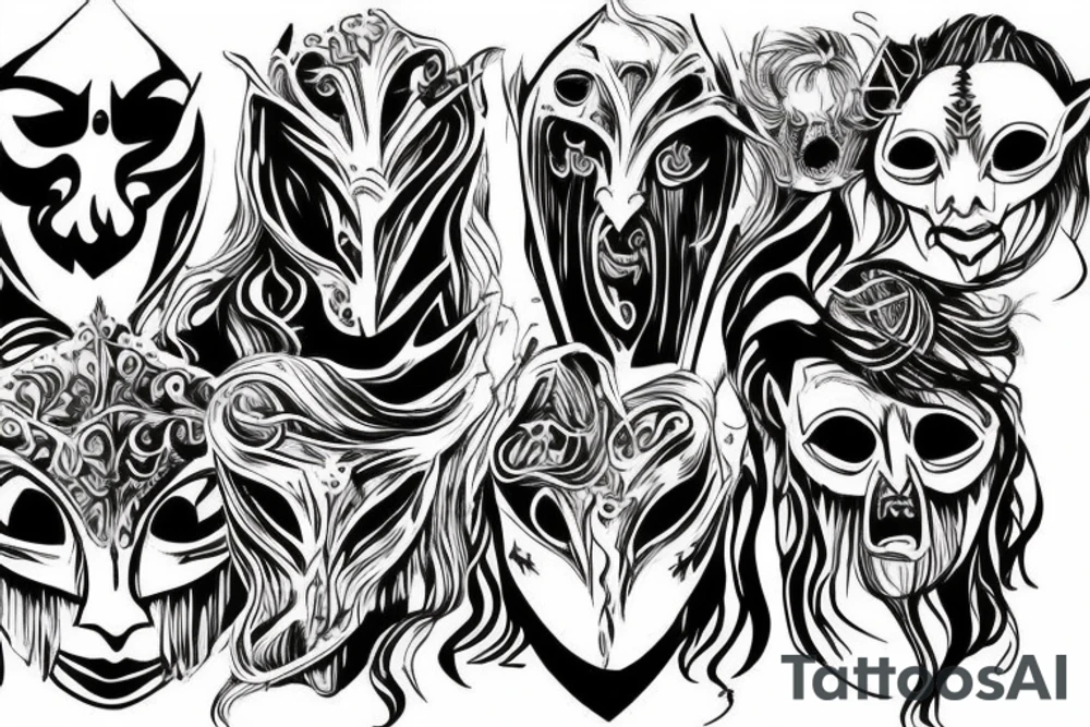 Theatre mask, depresion, lord of the rings tattoo idea Theatre mask, depresion, lord of the rings tattoo idea
