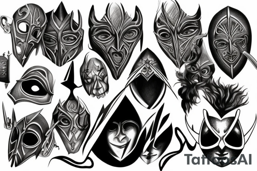 Theatre mask, depresion, lord of the rings tattoo idea Theatre mask, depresion, lord of the rings tattoo idea
