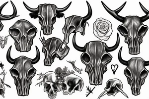 longhorn skull tattoo idea