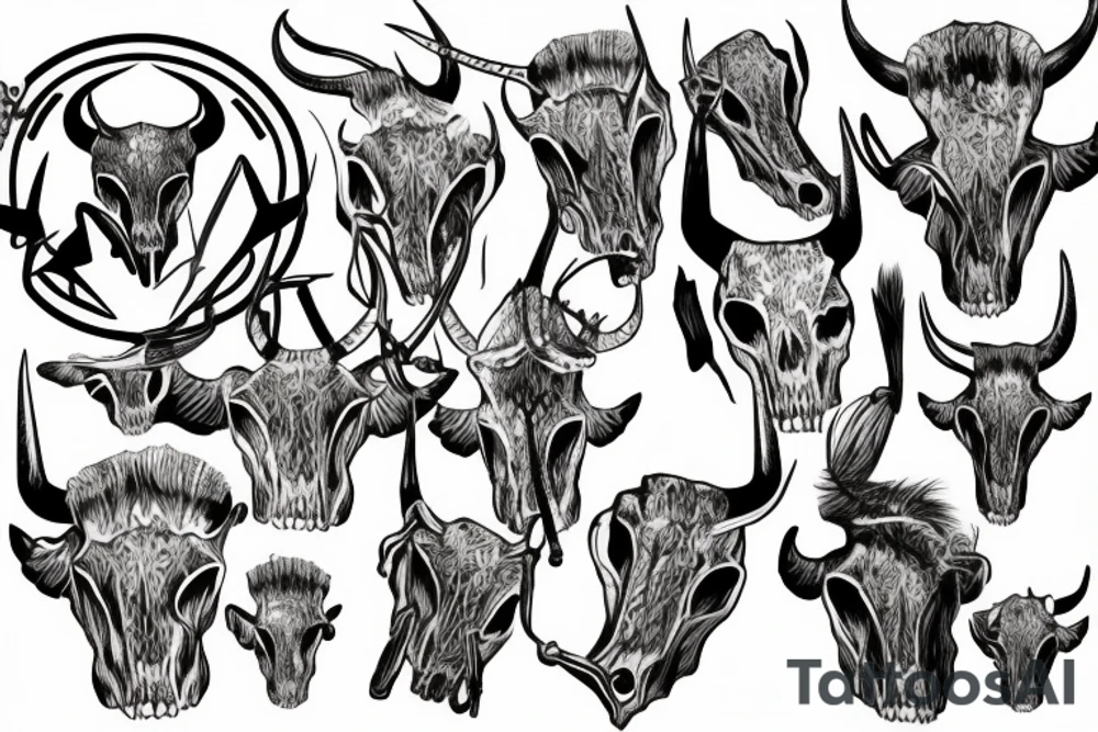 longhorn skull tattoo idea