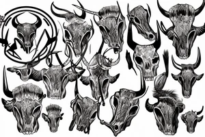 longhorn skull tattoo idea
