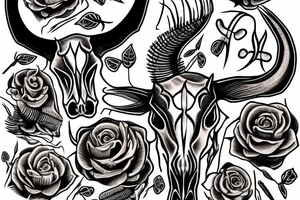 longhorn skull tattoo idea