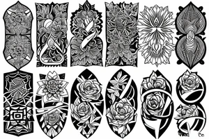 Bold flowers with spiritual element tattoo idea