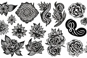 Bold flowers with spiritual element tattoo idea