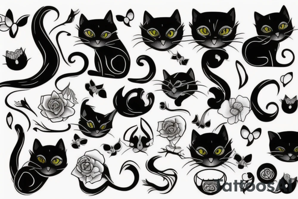 black cat tattoo idea
