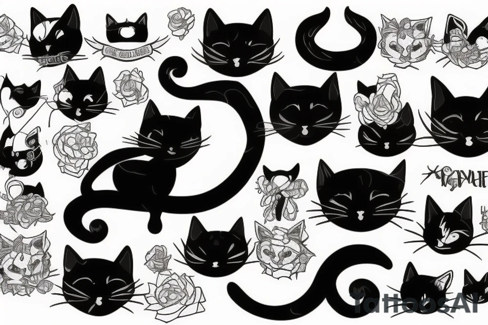 black cat tattoo idea