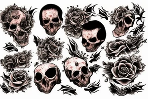 burning death body on wood tattoo idea