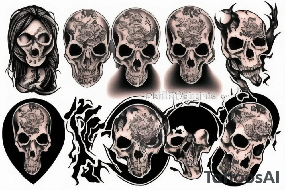 burning death body tattoo idea