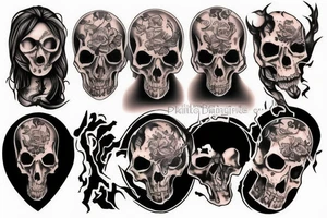 burning death body tattoo idea