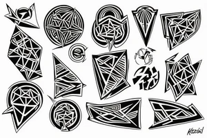 Kreski kropki tattoo idea